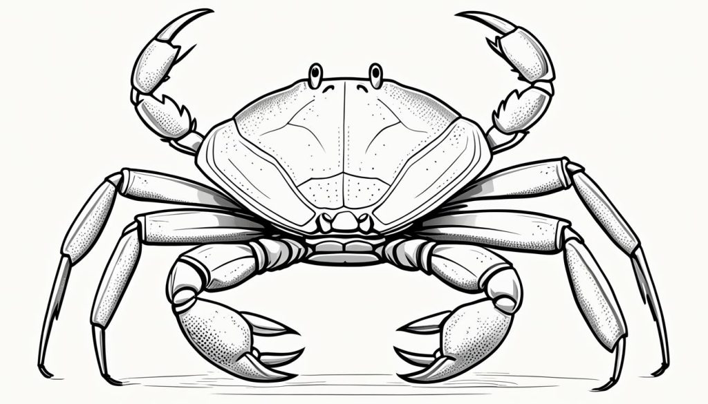 crab body outline with reference lines