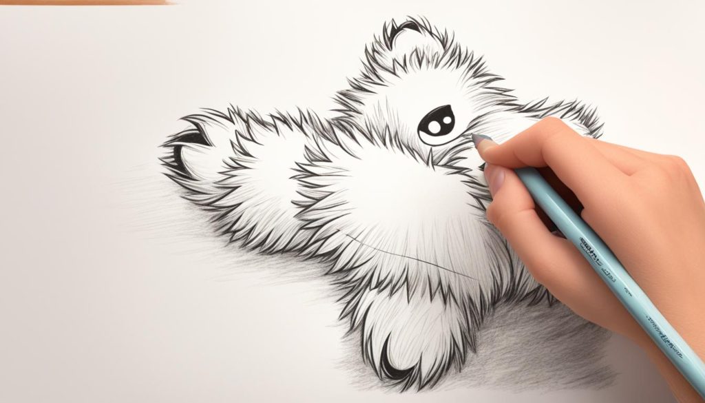 drawing a teddy bear arms
