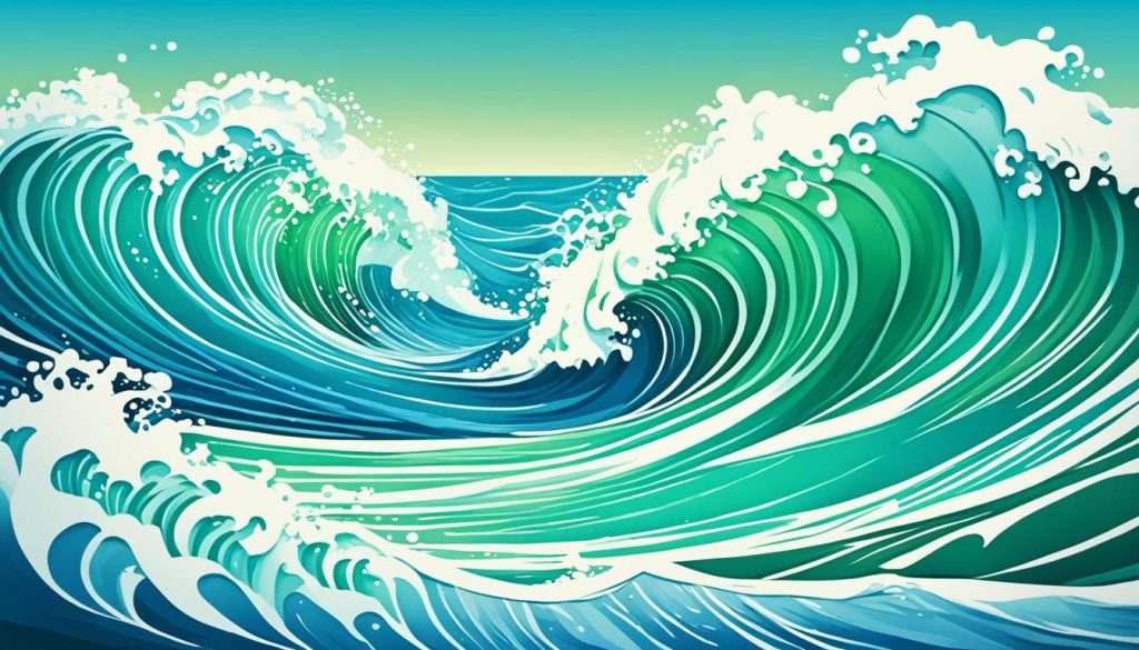drawing sea waves