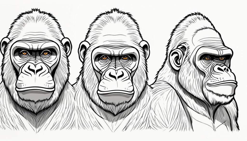 gorilla drawing worksheets