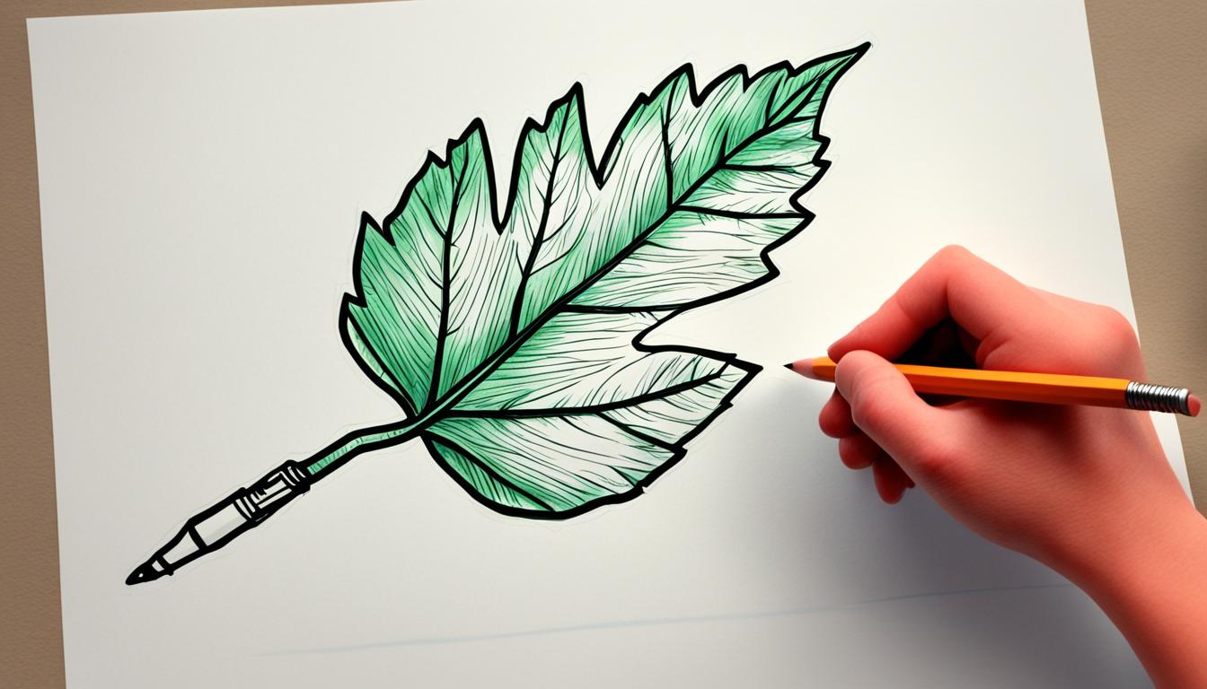 how to draw a leaf