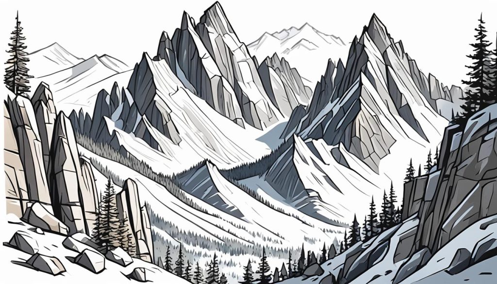 mountain drawing step by step