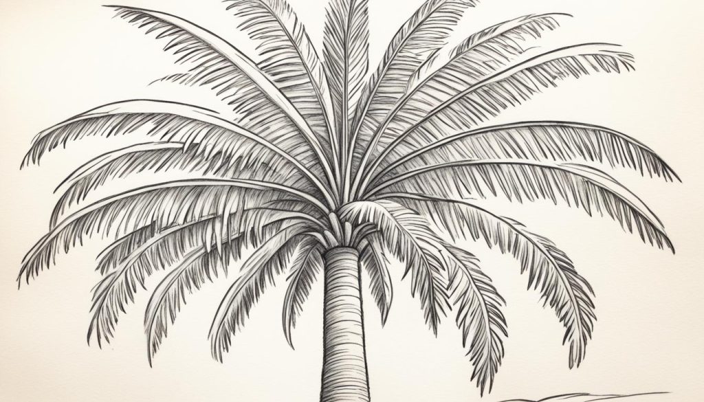 palm tree drawing step by step