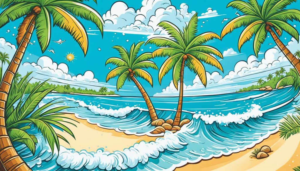 palm tree illustration with vibrant colors