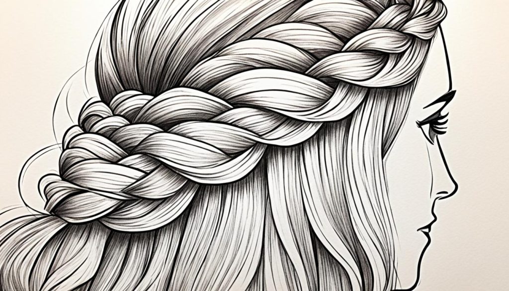 pencil shading technique for adding texture to a braid