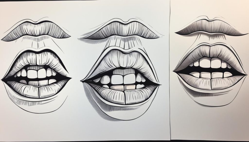 shading techniques for drawing a realistic mouth