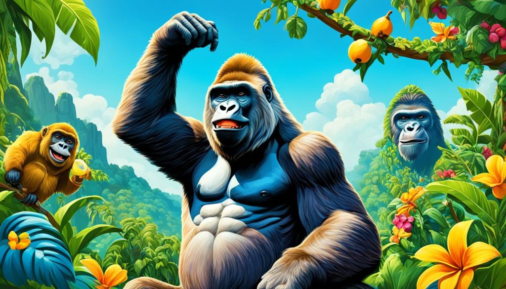 whimsical gorilla drawing