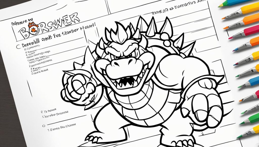 Bowser drawing worksheet