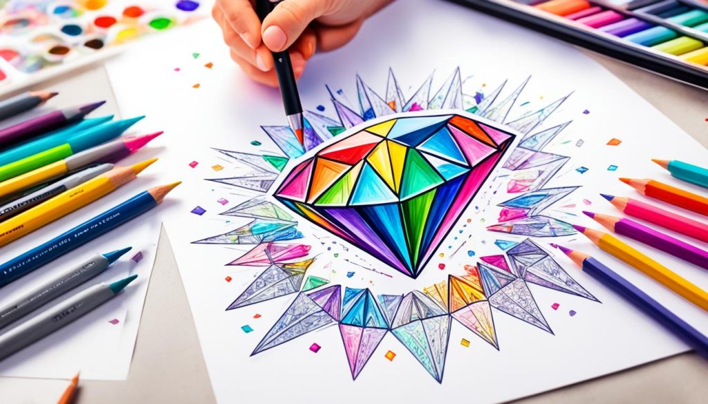 displaying diamond drawing
