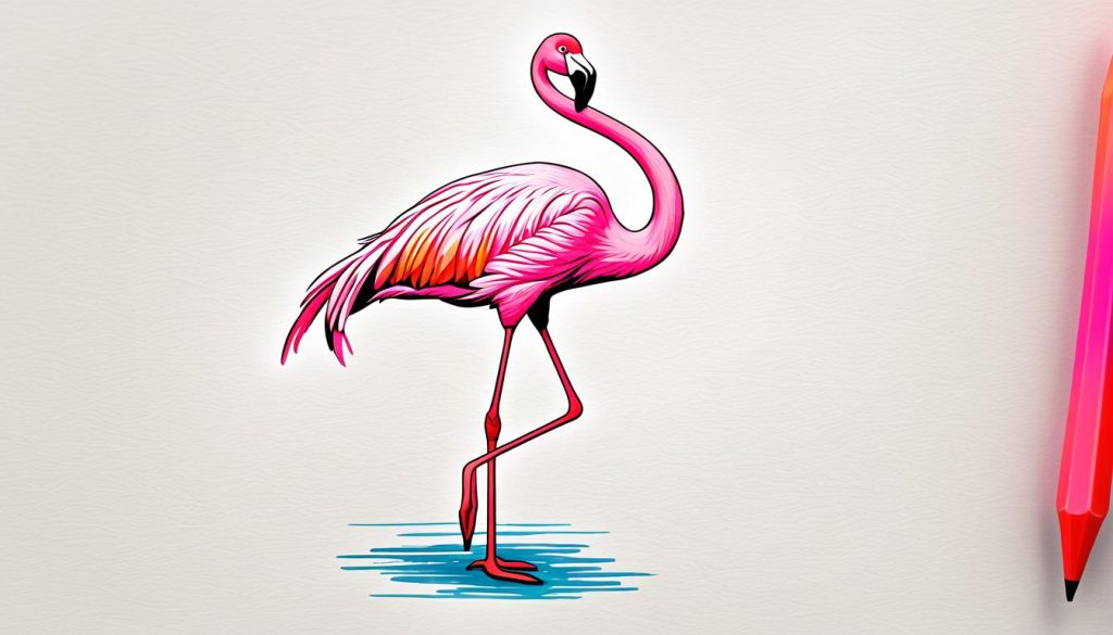 drawing flamingos