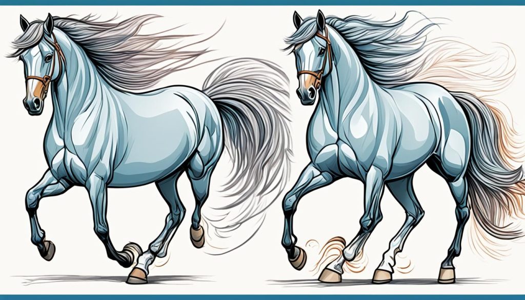 drawing horse mane and tail