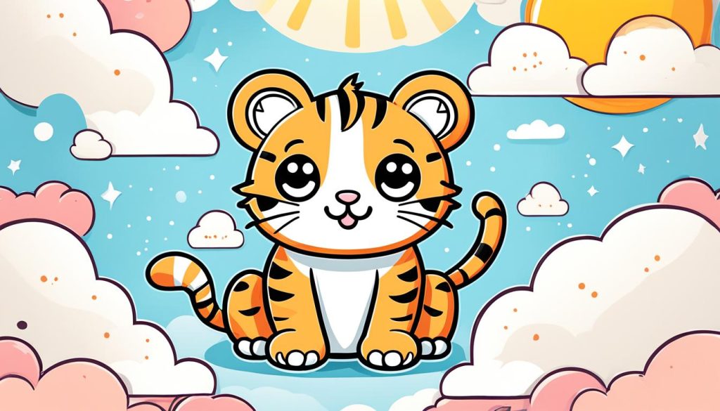 kawaii tiger doodle