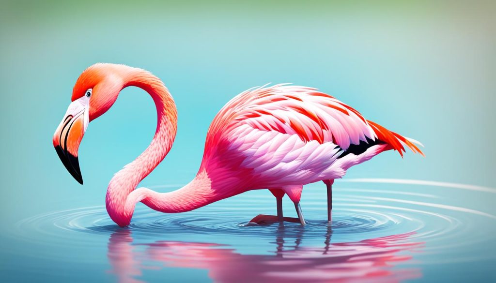 realistic style flamingo