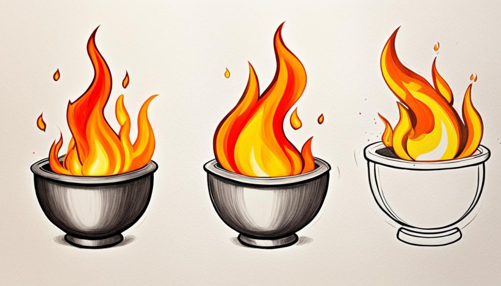 semi-realistic flame drawing