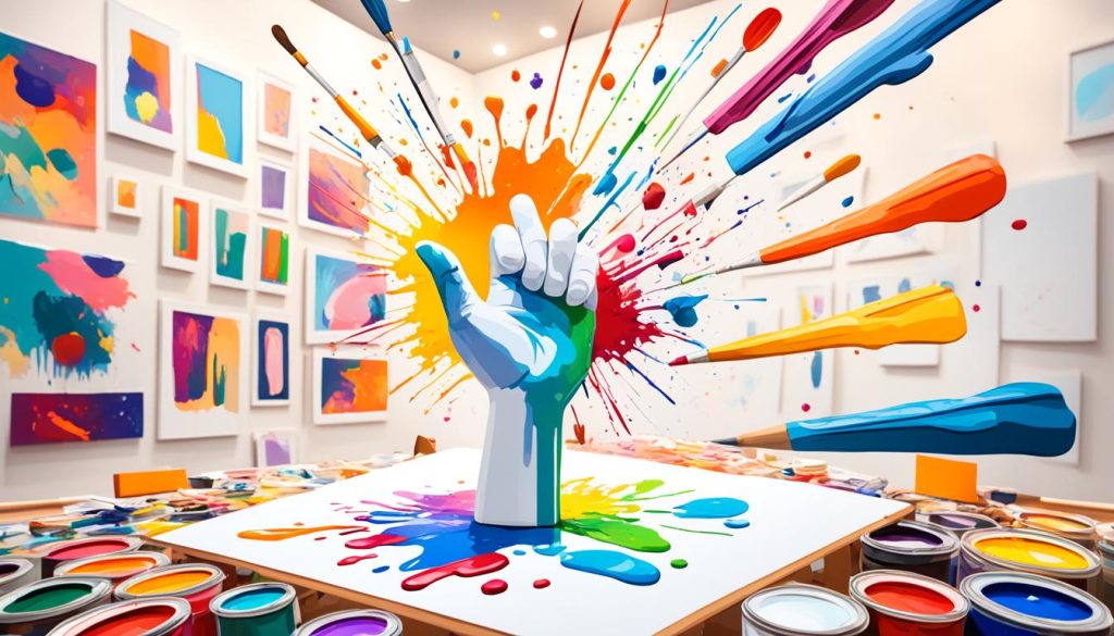 showcasing artwork
