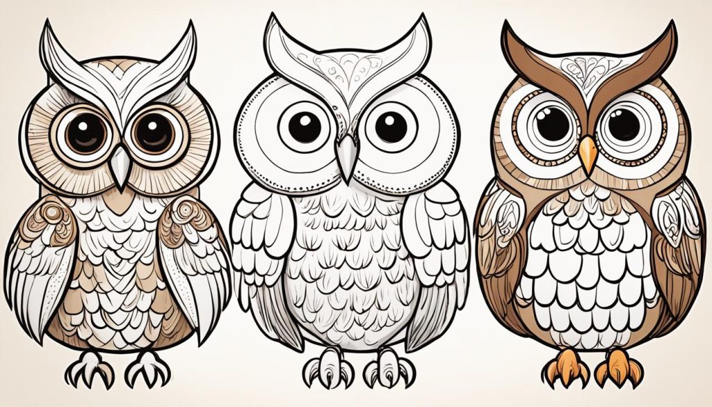 step by step owl drawing